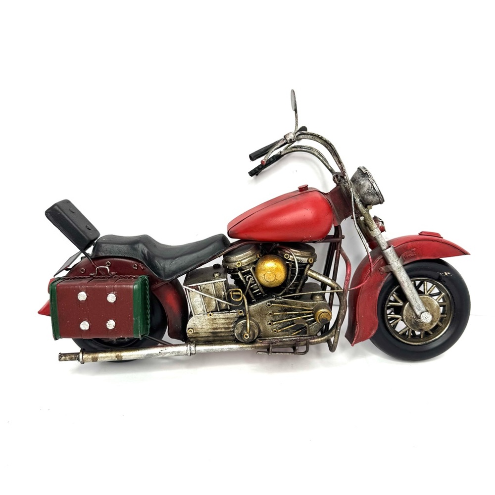 Vintage Metal Red And Black Motorcycle Decoration